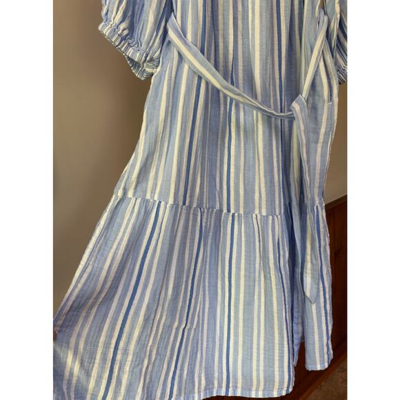 NWT Womens Tommy Bahama Island Gauze Blue White Stripe‎ Flowy Dress Size Medium - Picture 5 of 14